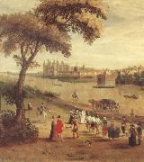 unknow artist The Thames at Richmond,with a view of Richmond Palace Sweden oil painting artist
